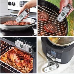 The Pampered Chef Digital Meat Thermometer - Silver and Black